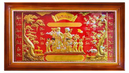 Tranh đồng mừng thọ ông bà xuân Tân Sửu