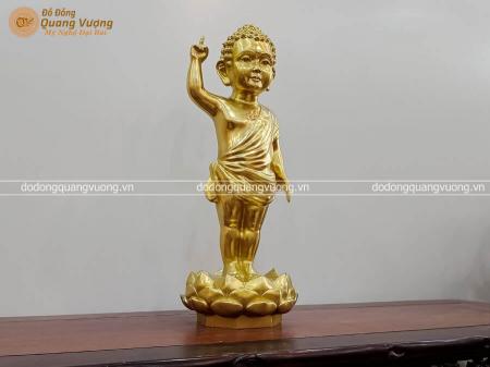 Tượng Phật Thích Ca Đản Sinh bằng đồng catut cao 45cm 