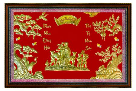 Tranh đồng mừng thọ cụ ông mẫu mới