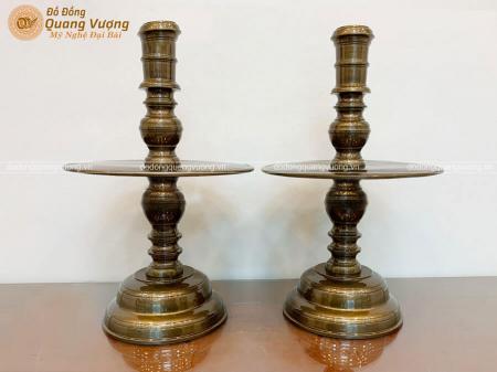 Đôi chân nến thờ bằng đồng màu cạo công nghệ cao 70cm