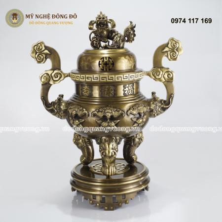 Bộ Ngũ Sự Đồng Vàng Hun Chạm Dơi Phúc Ngậm Trái Đào