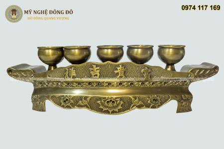 Bộ ngai 5 chén màu hun