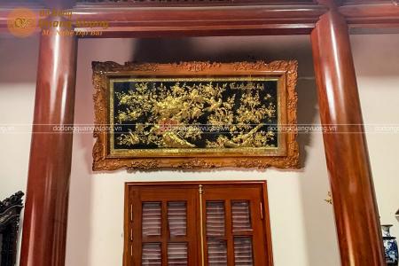 Tranh vinh hoa phú quý bằng đồng dát vàng 9999 rất độc đáo