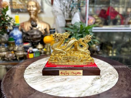 Tượng đồng phong thủy tuổi Thìn mạ vàng 24k cao 15cm 