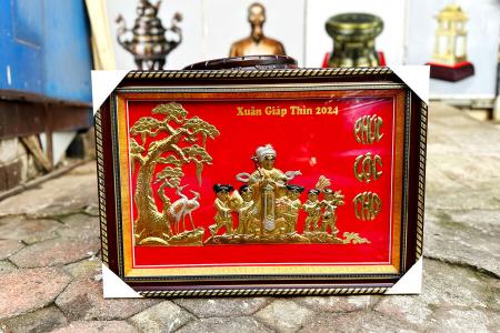 Tranh mừng thọ bằng đồng 50xm x 70cm mẫu mới nhất 2024