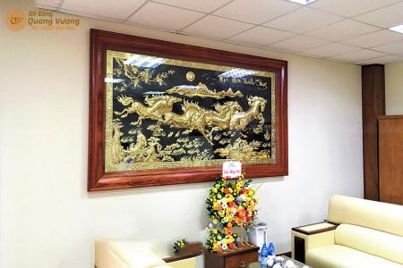 Tranh mã đáo thành công mạ vàng 9999 cực đẹp