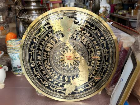 Mặt Trống Đồng Bản Đồ Mẫu Mới 34 Tỉnh Thành Việt Nam