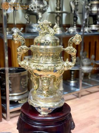 Đỉnh hoa sòi bằng đồng cao 50cm