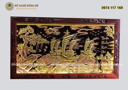 Tranh thuận buồm xuôi gió bằng đồng đèn led