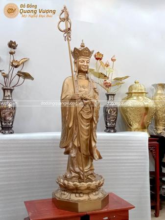 Tượng Địa Tạng Vương Bồ Tát bằng đồng đỏ cao 1m19