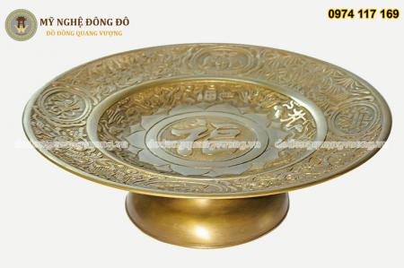 Mâm Bồng Chữ Phúc Đồng Thau KT 30cm