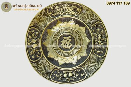 Mâm Bồng Bằng Đồng Chữ Phúc 2 màu ĐK 30cm