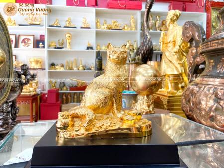 Tượng phong thủy tuổi Mão bằng đồng mạ vàng 24k 20cm