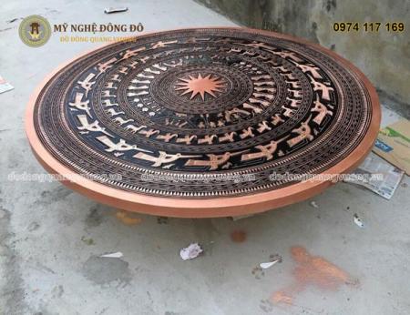 Mặt trống đồng đúc bằng đồng đỏ kích thước 80cm
