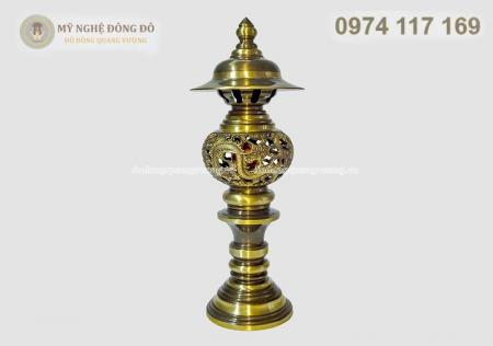 Đèn thờ đồng vàng giả cổ