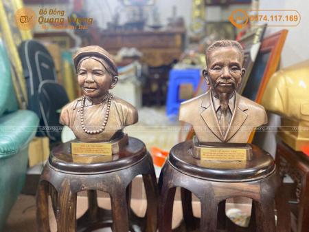 Đúc tượng đồng chân dung cụ ông Lê Quốc Can và cụ bà Lê Thị Hợp