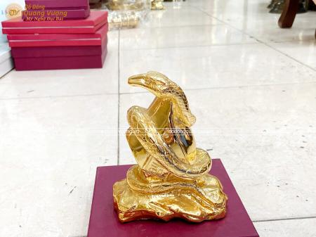 Tượng phong thủy bằng đồng tuổi mạ vàng 24k cao 25cm