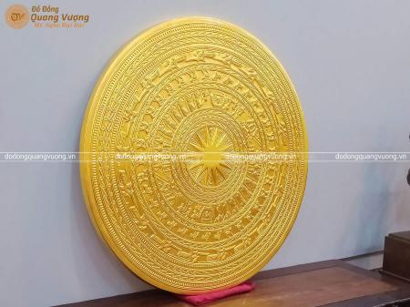 Mặt trống đồng Đông Sơn dát vàng 24k đường kính 1m