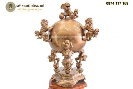 Đỉnh cầu thất lân dáng mộc trơn bóng 1m1