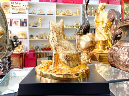 Tượng phong thủy tuổi Mão bằng đồng mạ vàng 24k 20cm