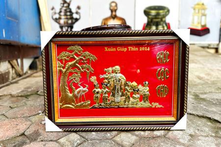 Tranh mừng thọ bằng đồng 50xm x 70cm mẫu mới nhất 2024