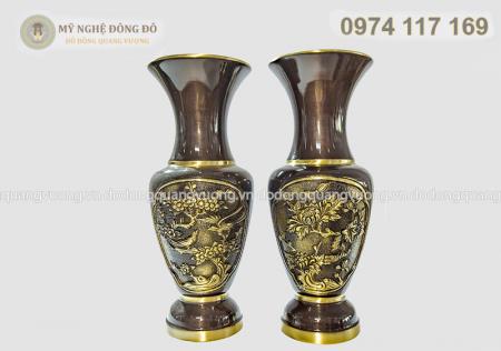 Lọ hoa đồng vàng mài công nghệ