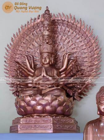 Tượng Phật Thiên Thủ Thiên Nhãn bằng đồng đỏ cao 1m27