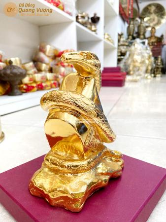 Tượng phong thủy bằng đồng tuổi mạ vàng 24k cao 25cm