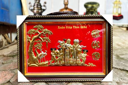 Tranh mừng thọ bằng đồng 50xm x 70cm mẫu mới nhất 2024