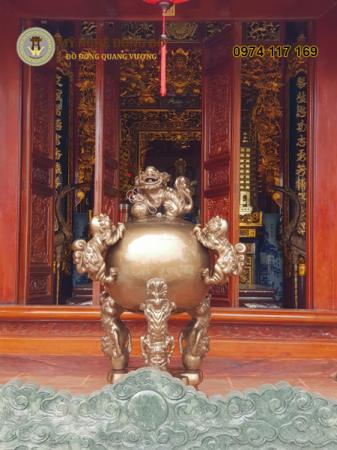 Đỉnh cầu thất lân dáng mộc trơn bóng 1m1