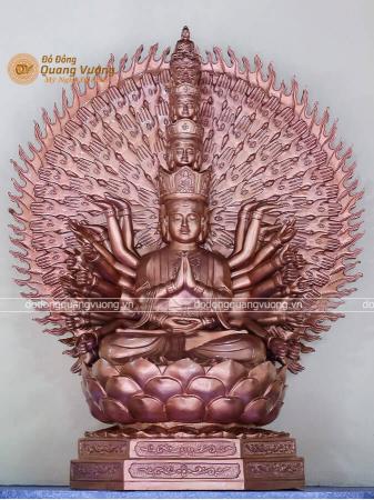 Tượng Phật Thiên Thủ Thiên Nhãn bằng đồng đỏ cao 1m27