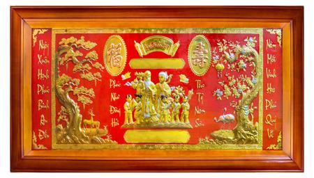 Tranh đồng mừng thọ ông bà xuân năm mới
