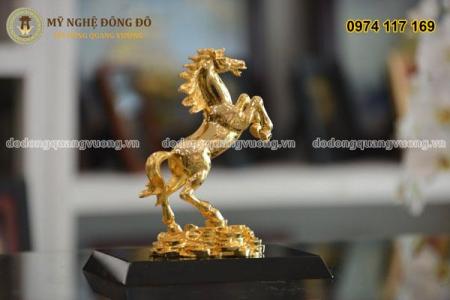 Ngựa bằng đồng mạ vàng 24k cao 25cm