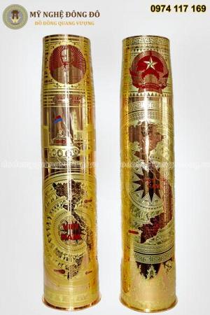 Vỏ cát tút chạm khắc hoa văn Tùng - Cúc - Trúc - Mai 100ly