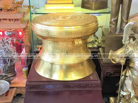Trống đồng Ngọc Lũ dát vàng 9999 đường kính 60cm
