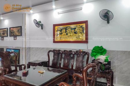 Tranh đồng thuận buồm xuôi gió dát vàng cực đẹp 