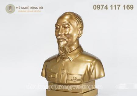 Tượng Bác Hồ bằng đồng đỏ đúc thủ công cao 70cm