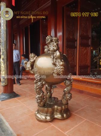 Đỉnh cầu thất lân dáng mộc trơn bóng 1m1