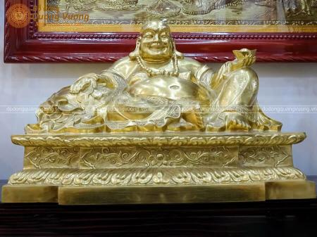 Tượng Phật Di Lặc Ngồi Bệ bằng đồng cao 51 cm cực độc đáo