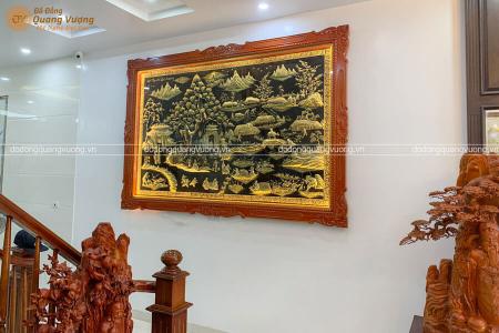 Tranh quê hương bằng đồng 2m69 x 1m79