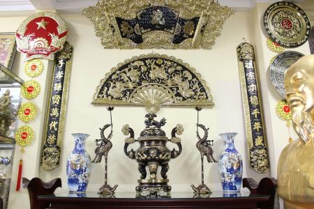 Bộ đỉnh tam sự cao 70 chạm rồng màu 2 công nghệ cực đẹp