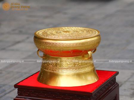 Trống đồng Đông Sơn mạ vàng 24k ĐK 40cm