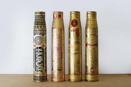 Lọ lộc bình bằng vỏ cát tút 100ly ăn mòn hoa văn tinh xảo