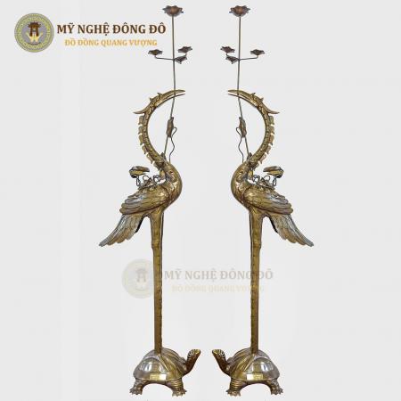 Hạc thờ bằng đồng, hạc đồng thờ cúng tiến đình chùa KT 1m97