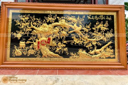 Tranh đồng vinh hoa phú quý kích thước lớn dát vàng 9999 cực đẳng cấp
