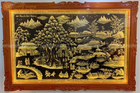 Tranh quê hương bằng đồng 2m69 x 1m79