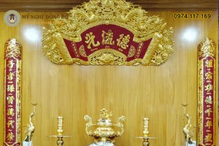 Bộ cuốn thư câu đối sơn son thếp vàng Đức Lưu Quang