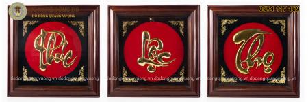 Bộ tranh chữ Phúc - Lộc - Thọ bằng đồng