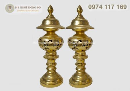 Đèn thờ đồng vàng cát tút