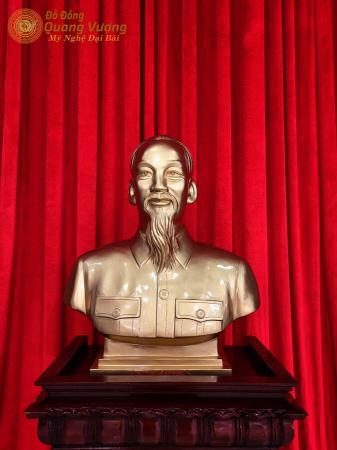 Tượng Bác Hồ bán thân bằng đồng cao 70cm